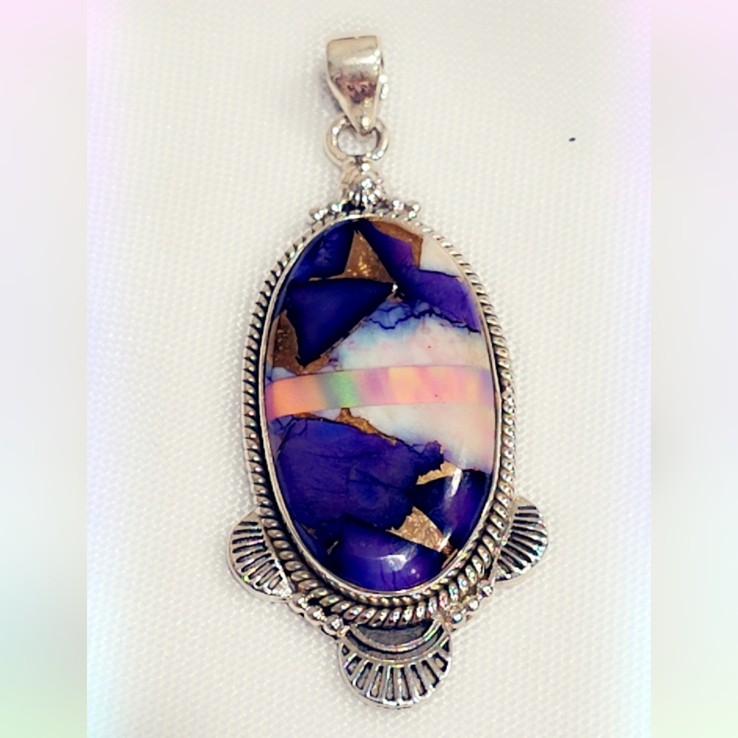 Multi Stone Sterling Gemstone Pendant